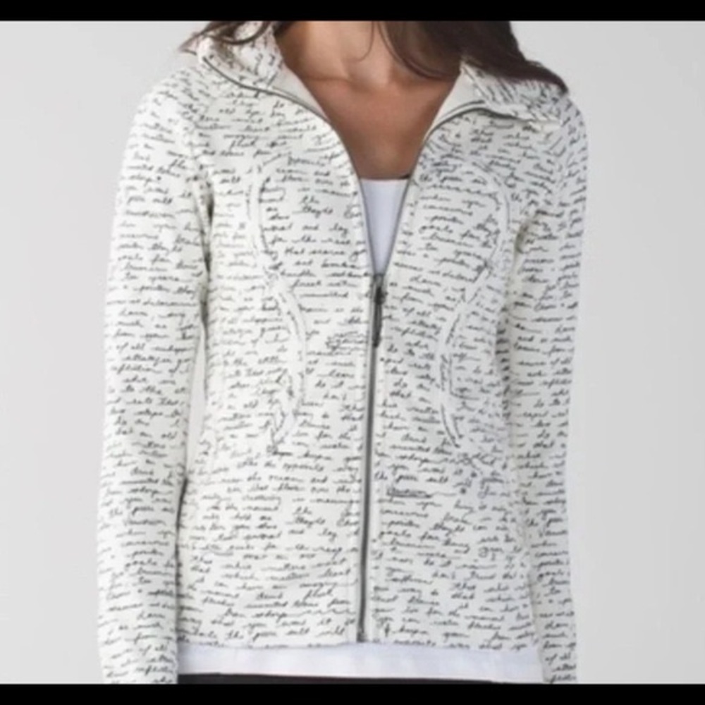 lululemon athletica White Script Jacket RARE